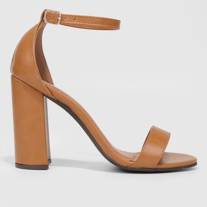 Sandália Ala Salto Grosso Básica Feminina - Feminino