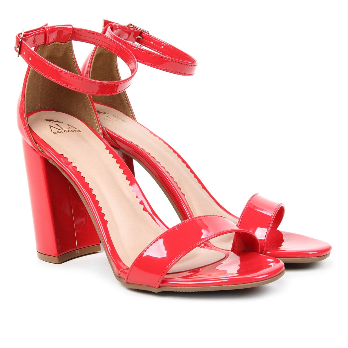 Sandália Ala Salto Grosso Verniz Feminina - Vermelho é ruim? Sandália Ala Salto Grosso Verniz Feminina - Vermelho é boa?