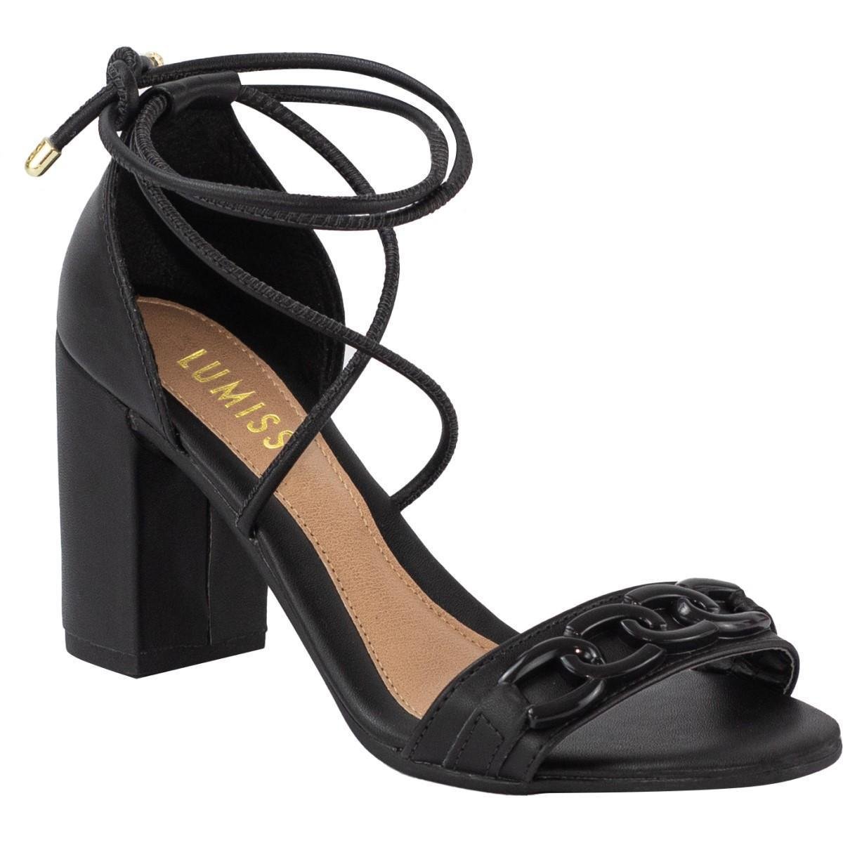 Sandália Feminina Sandalia Amarração Preta De Amarrar Sandalia