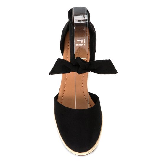 Sandalia Anabela Bebece Espadrille Camurca No Feminina Preto Zattini