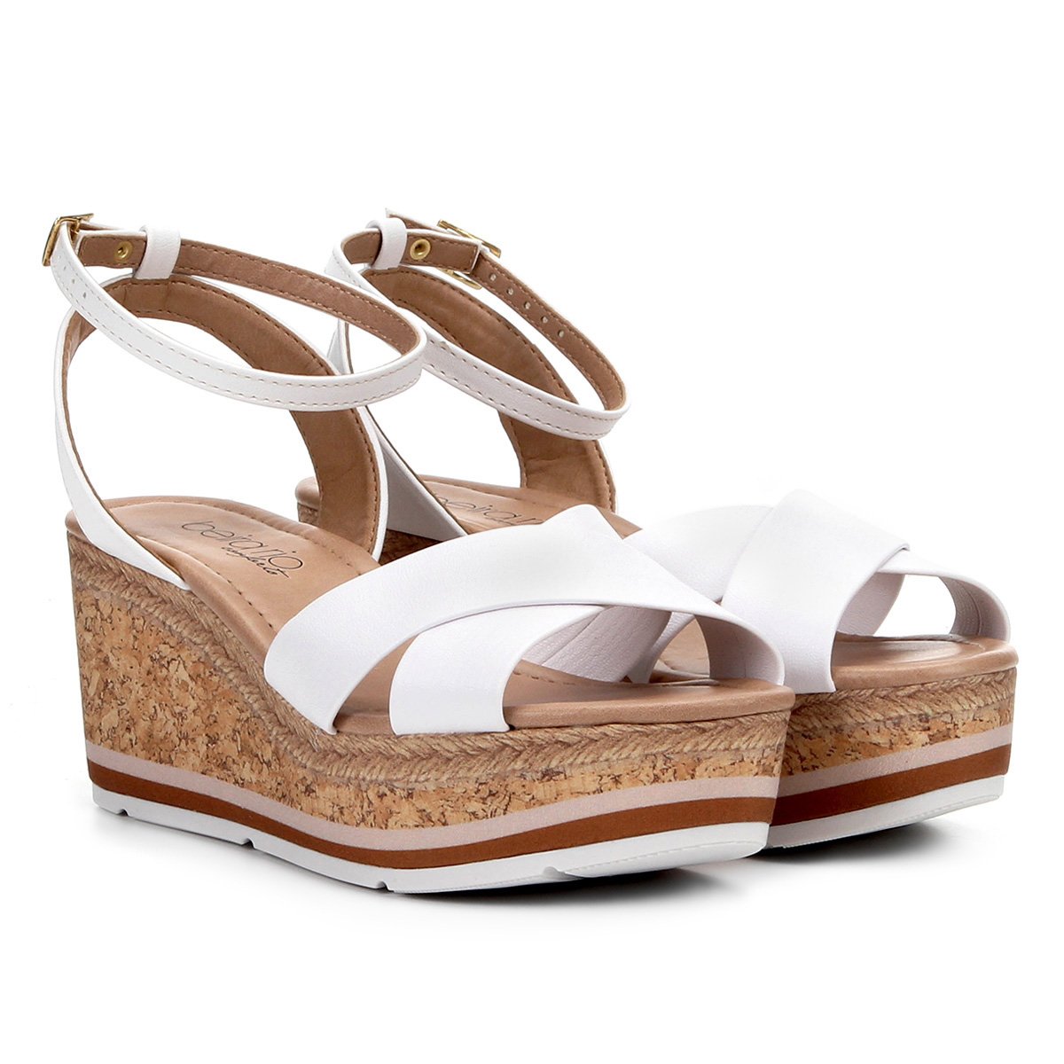 Sandalia anabela beira rio branca Clearance