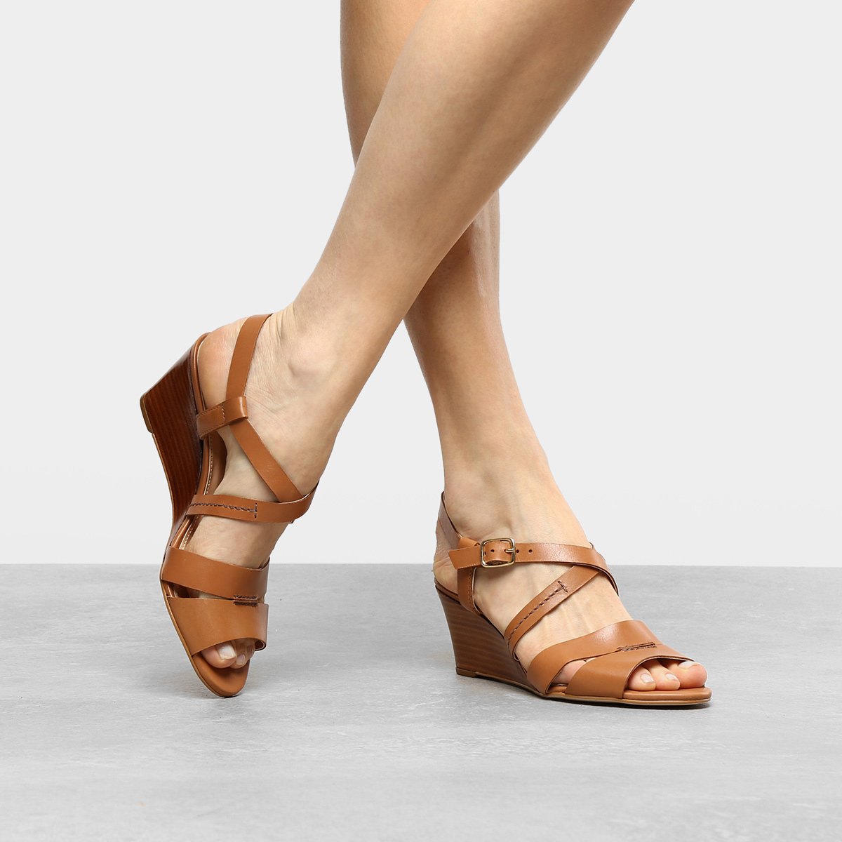 sandalia de couro feminina baixa