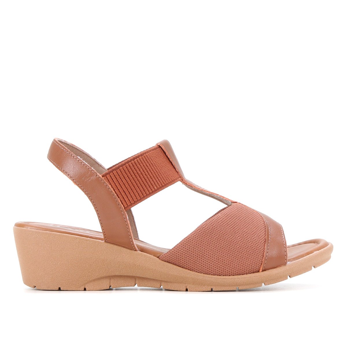 Sandália Anabela Couro Usaflex Feminina - Marrom Menor preço em Sandália Anabela Couro Usaflex Feminina - Marrom