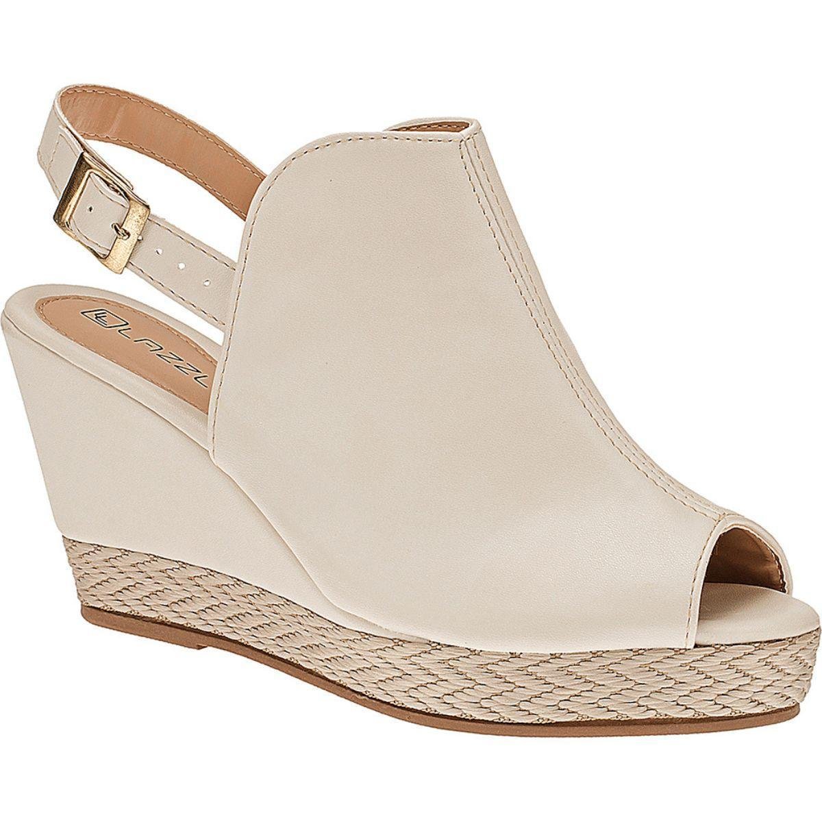 Sandália Anabela Feminina Corda Fechada Plataforma Bloco Zattini