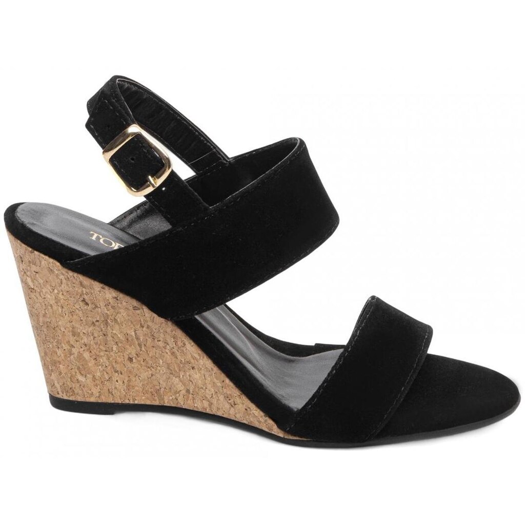 Sandália Anabela Feminina Plataforma Salto Alto Cunha 7 cm