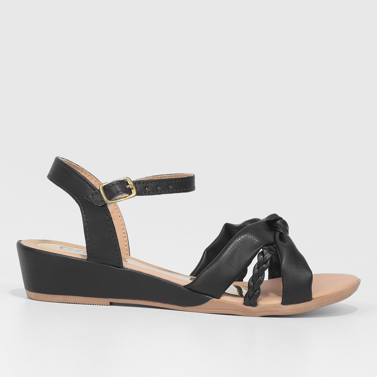 Sandália Anabela Infantil Magia Nó Menina - Preto Menor preço em Sandália Anabela Infantil Magia Nó Menina - Preto