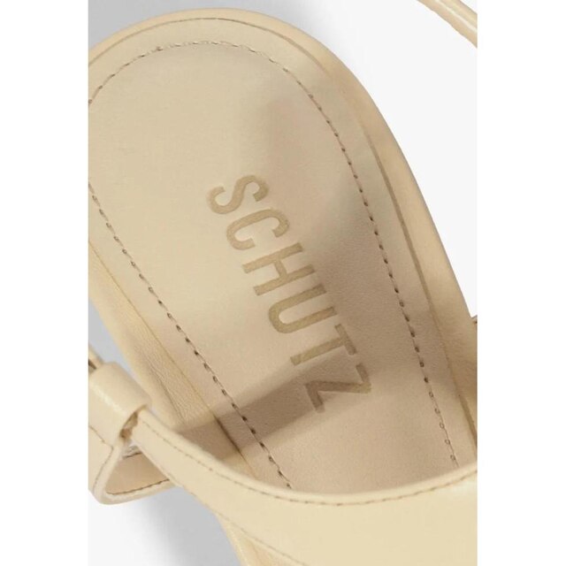 Sandália Anabela Kate em Couro Off White Schutz