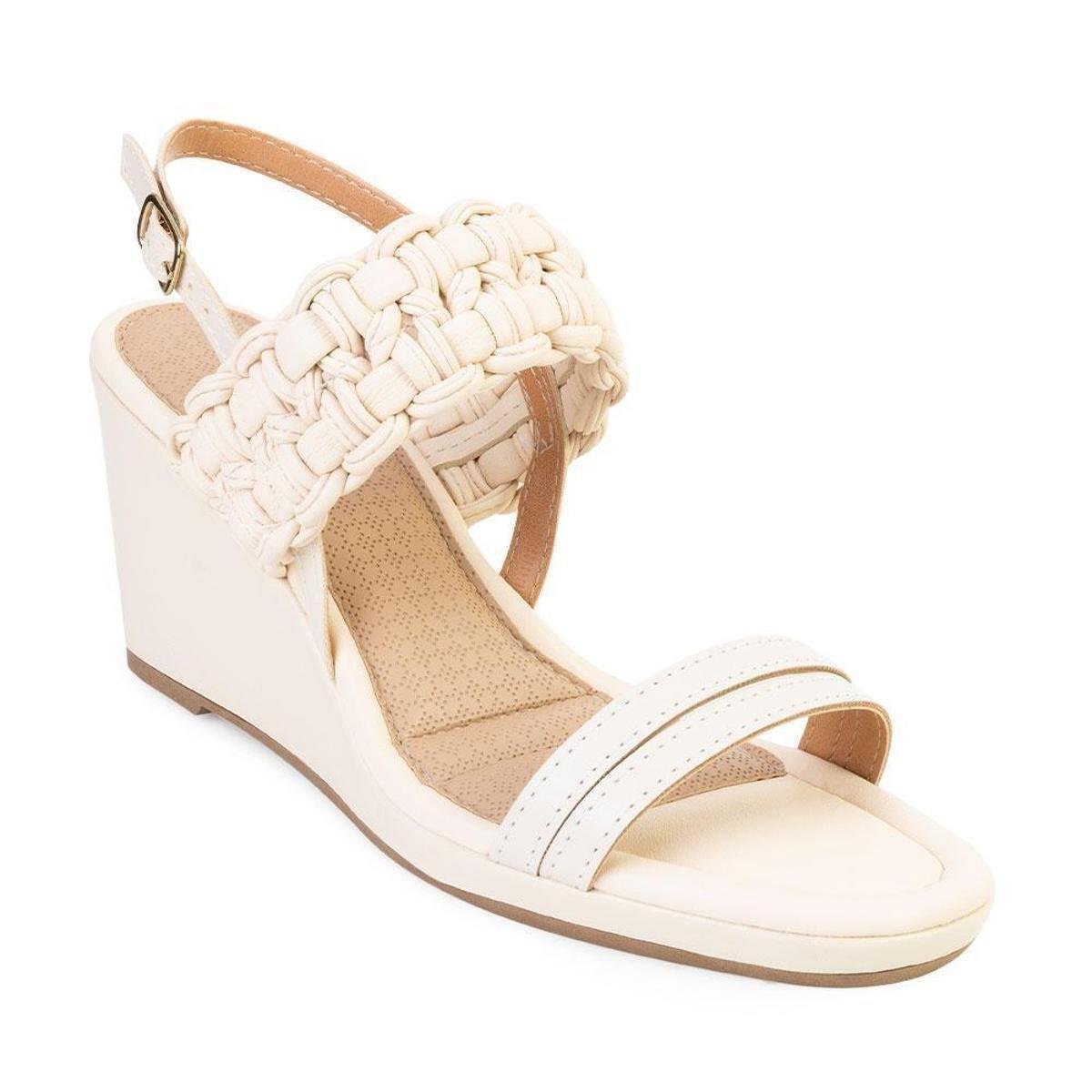 Sandália Anabela Mississipi MS22-Q7211 - Creme Menor preço em Sandália Anabela Mississipi MS22-Q7211 - Creme