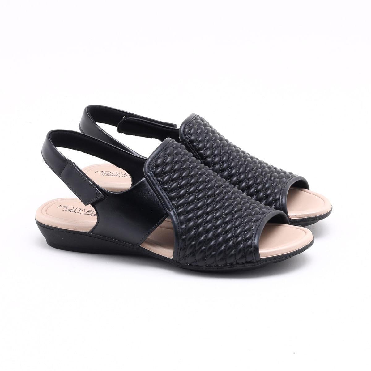 Sandália Anabela Modare Matelassê - Preto Menor preço em Sandália Anabela Modare Matelassê - Preto