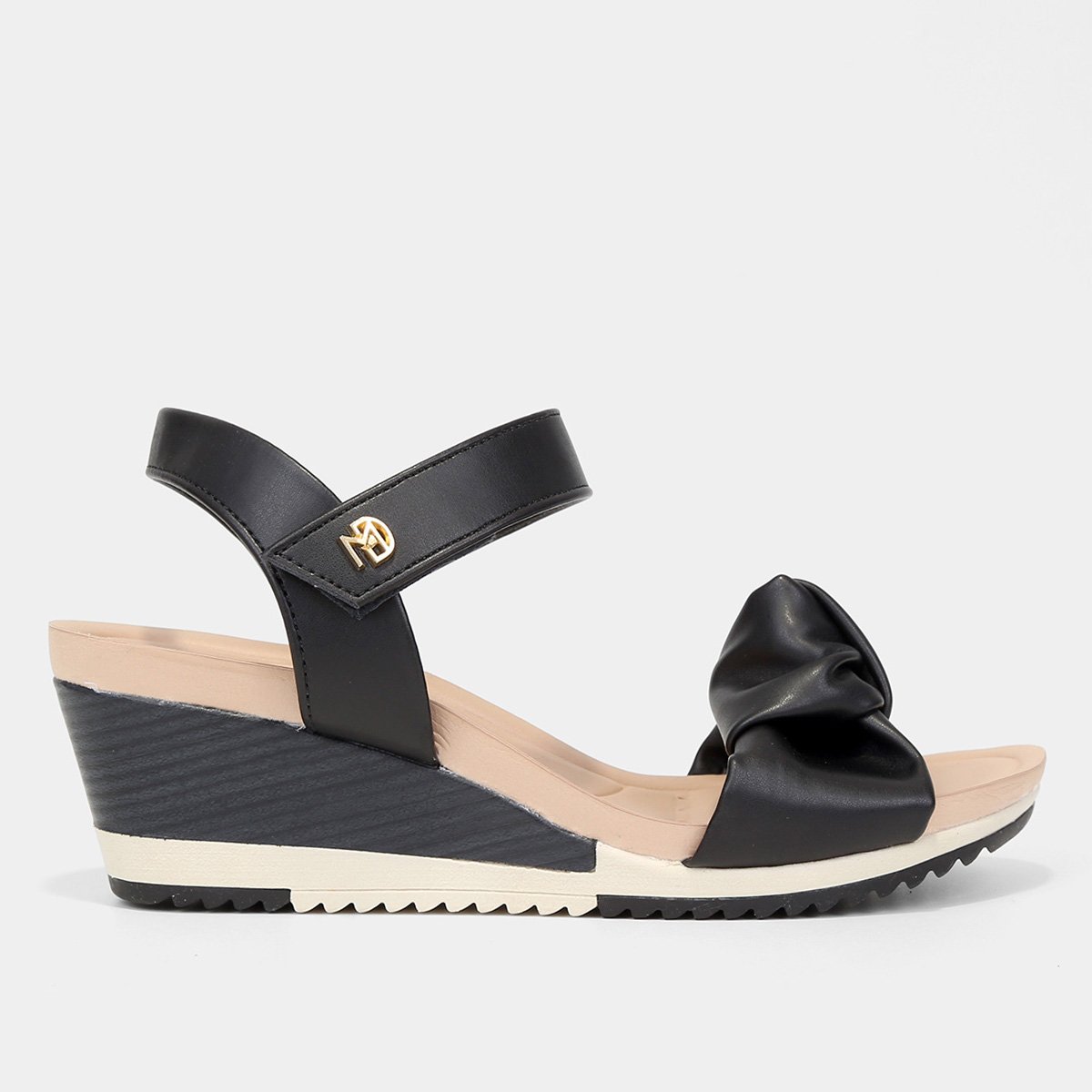 Sandália Anabela Modare Salto Médio Feminina - Preto Menor preço em Sandália Anabela Modare Salto Médio Feminina - Preto