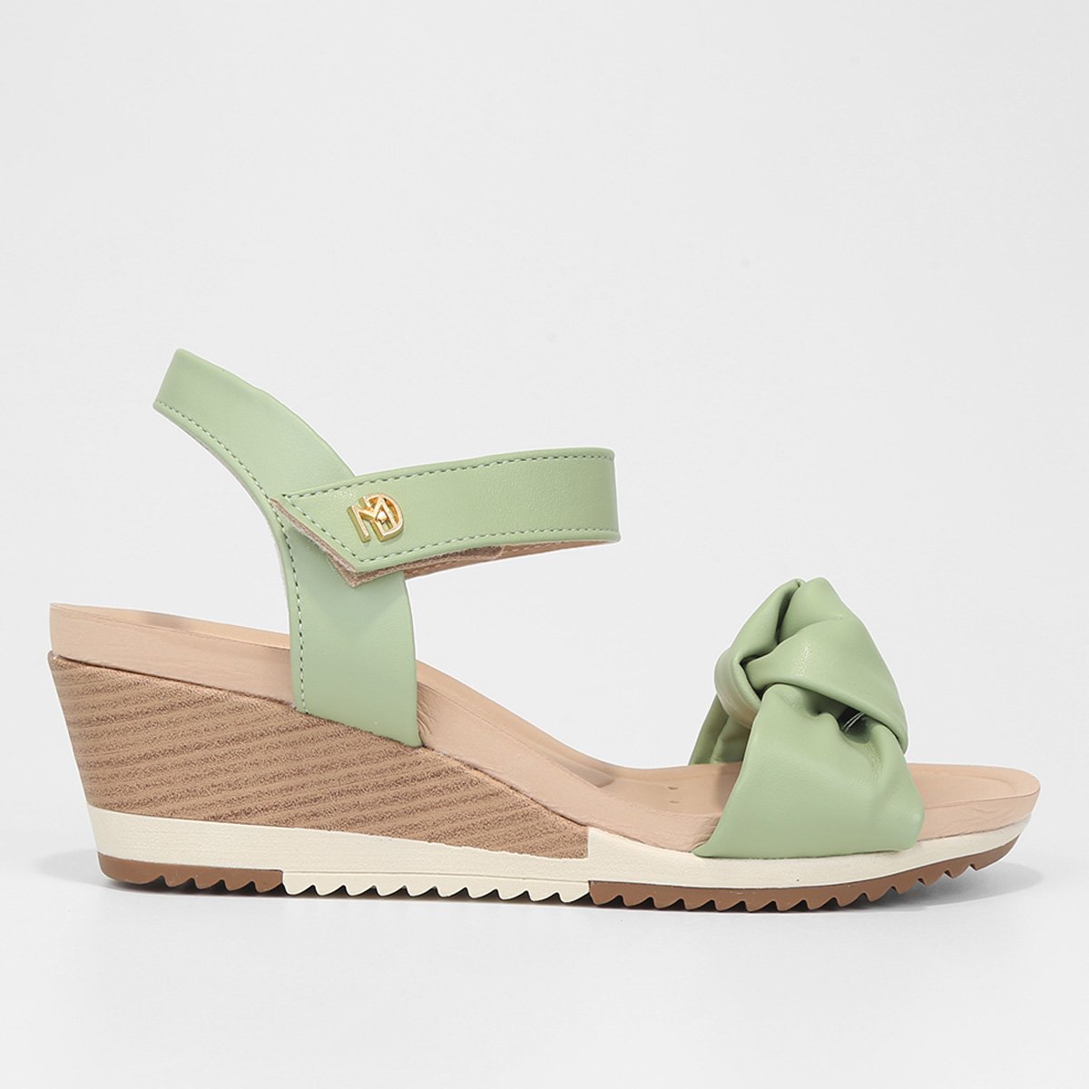 Sandália Anabela Modare Salto Médio Feminina - Verde claro Menor preço em Sandália Anabela Modare Salto Médio Feminina - Verde claro
