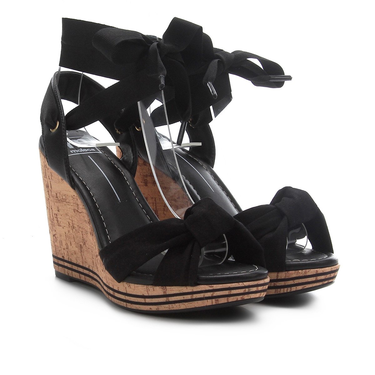 Moleca Salto Anabela Sandalia Anabela Moleca Preta Sandália