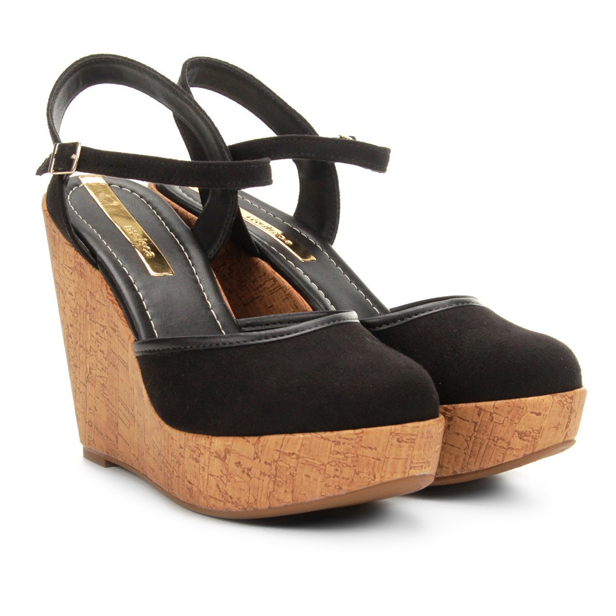 sandália espadrille anabela moleca