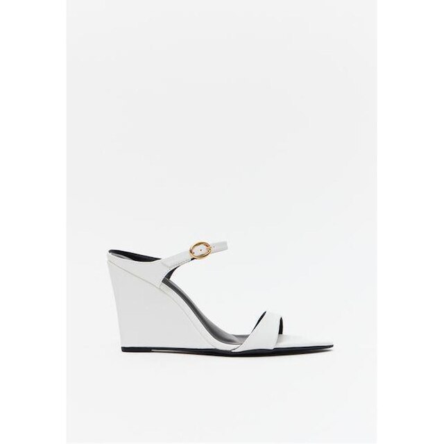 Sandália Anabela Mule Fivela