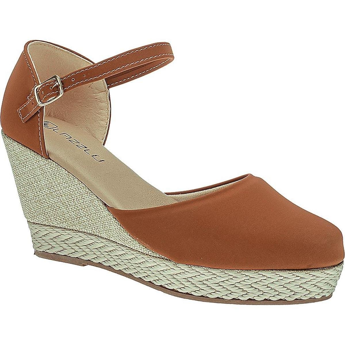 Sandália Anabela Plataforma Salto Médio Feminina Zattini