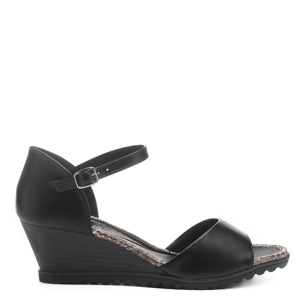 sandália anabela ramarim salto médio total comfort feminina