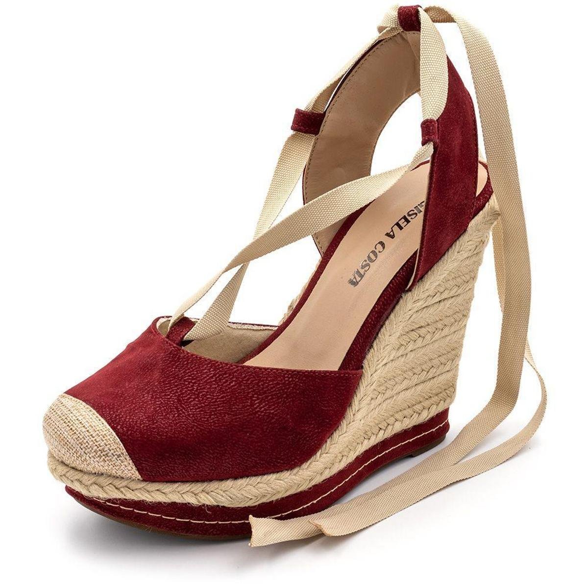 Sandalia Anabela Salto Alto Feminina De Amarrar Zattini