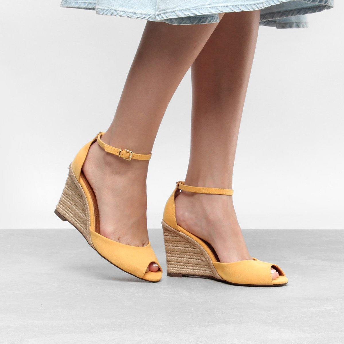 Sandália Anabela Santa Lolla Corda Básica Feminina - Mostarda | Zattini