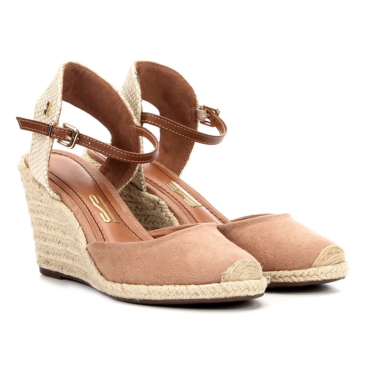 Sandália Anabela Santa Lolla Espadrille Suede Feminina - Nude Menor preço em Sandália Anabela Santa Lolla Espadrille Suede Feminina - Nude