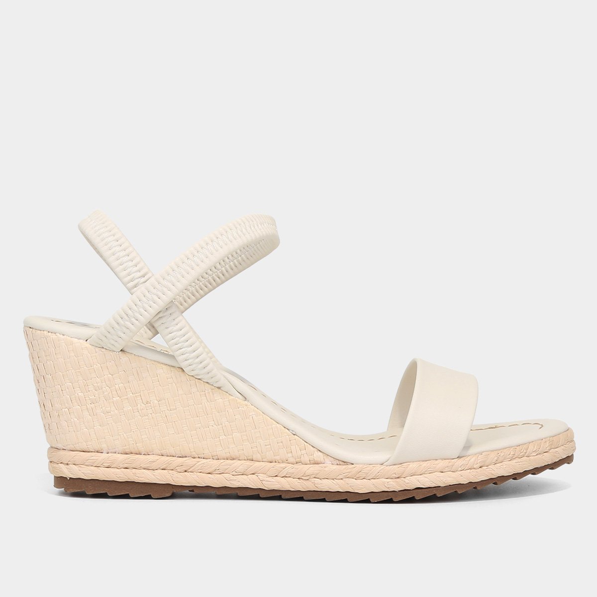 Sandália Anabela Studio Ana Paula Trama Feminina - Off White Menor preço em Sandália Anabela Studio Ana Paula Trama Feminina - Off White