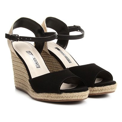 sandália anabela via marte trançada corda