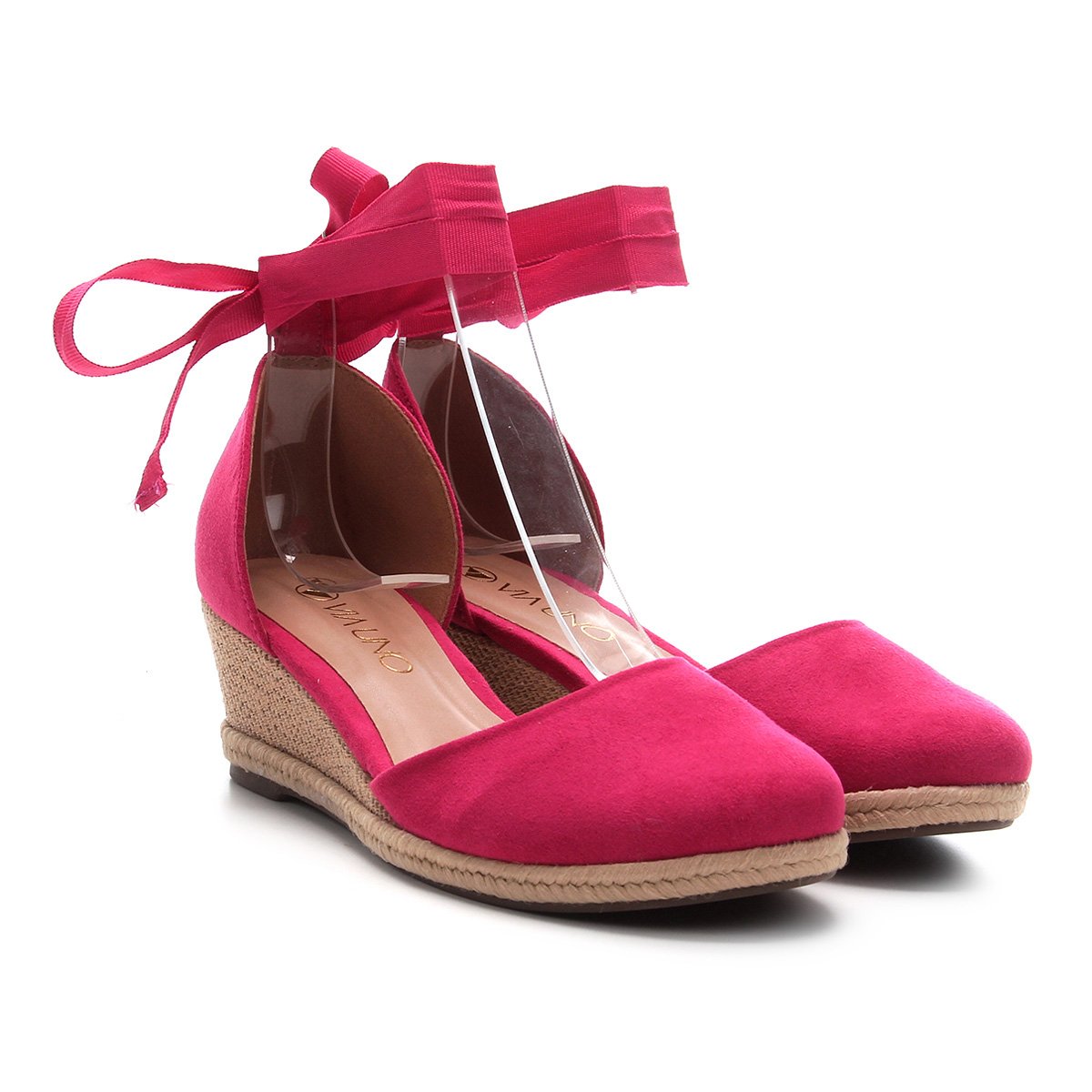 sandalia anabela rosa pink