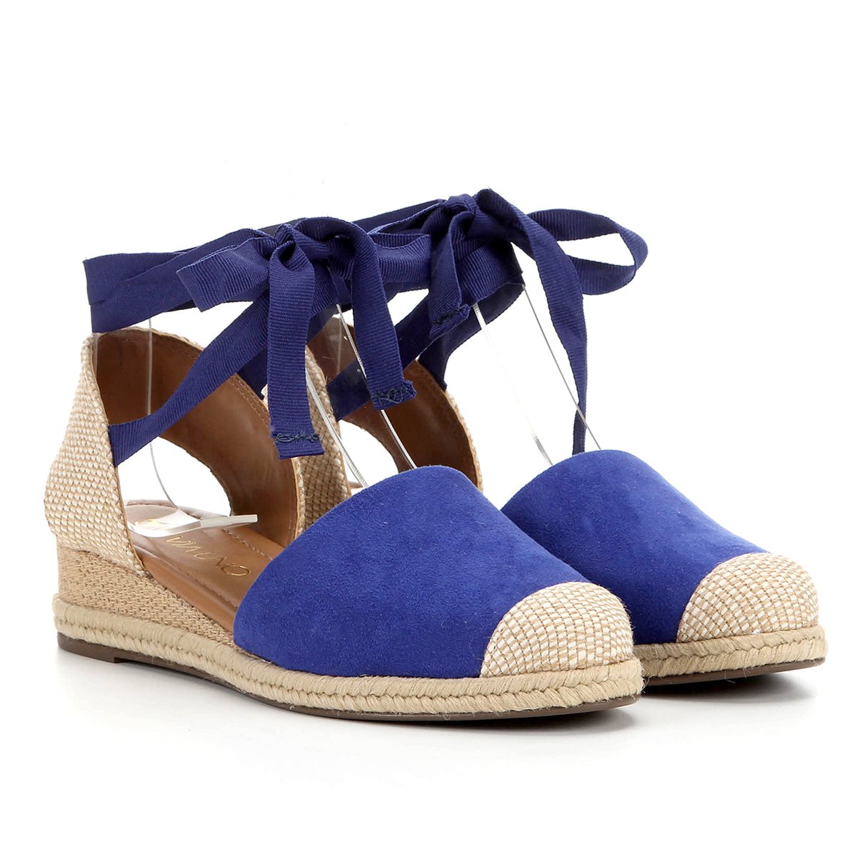 Sandália Anabela Via Uno Espadrille Flat Amarração Feminina - Azul é ruim? Sandália Anabela Via Uno Espadrille Flat Amarração Feminina - Azul é boa?