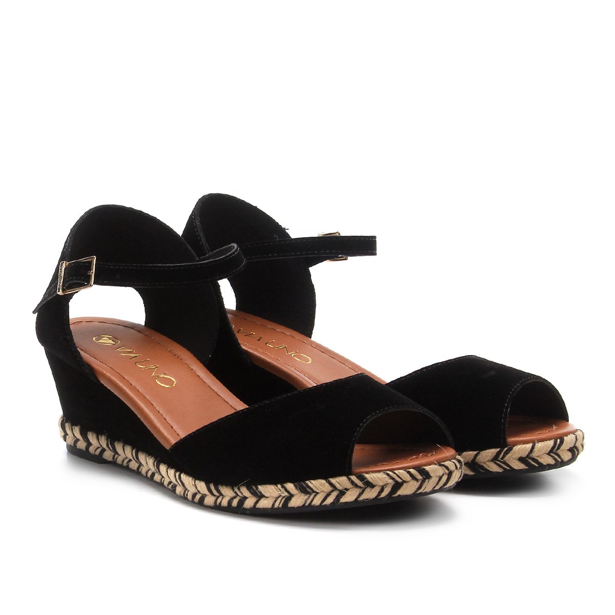 Sandália Anabela Via Uno Salto Baixo Feminina - Preto é ruim? Sandália Anabela Via Uno Salto Baixo Feminina - Preto é boa?