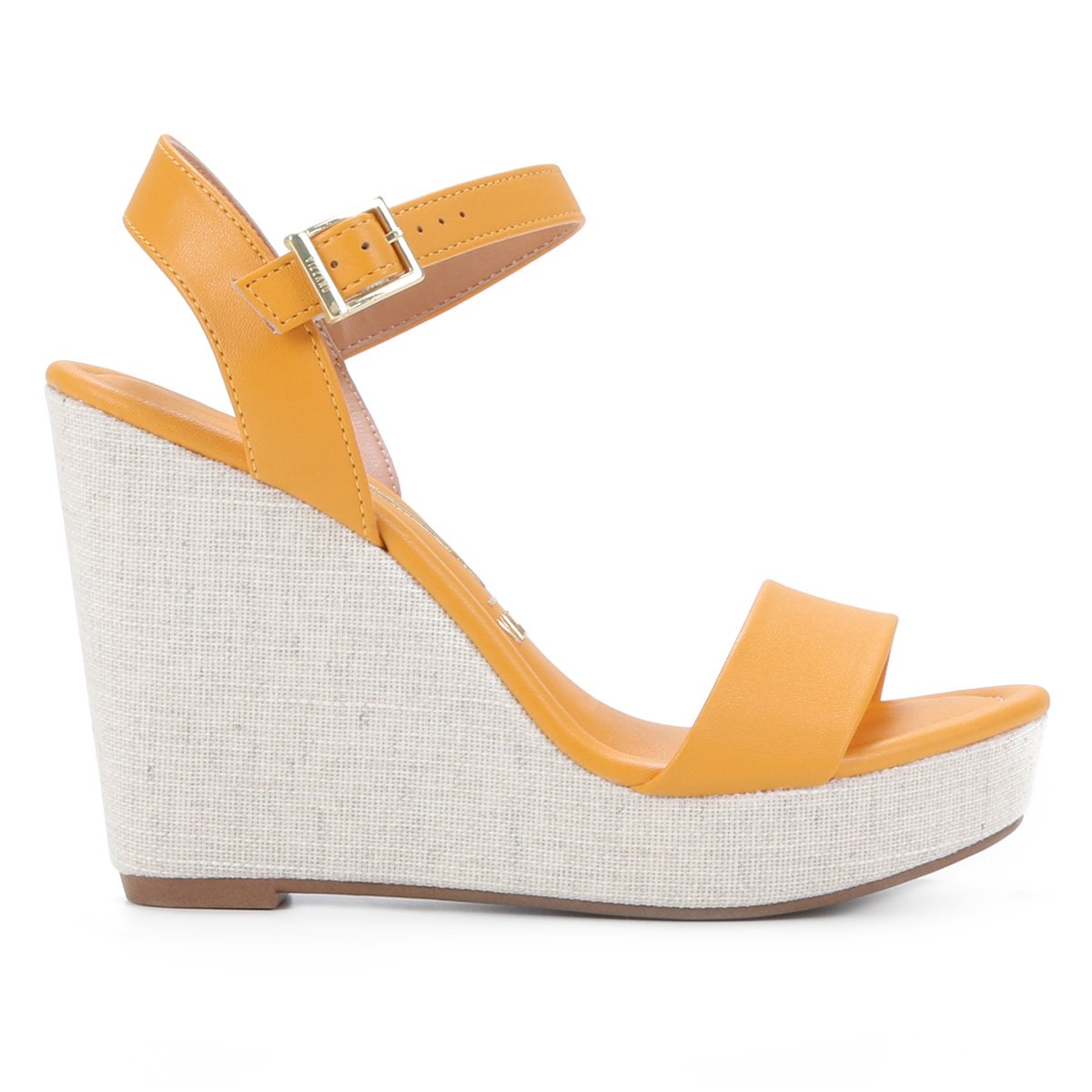 Sandália Anabela Vizzano Clássica Trama Feminina - Amarelo Menor preço em Sandália Anabela Vizzano Clássica Trama Feminina - Amarelo