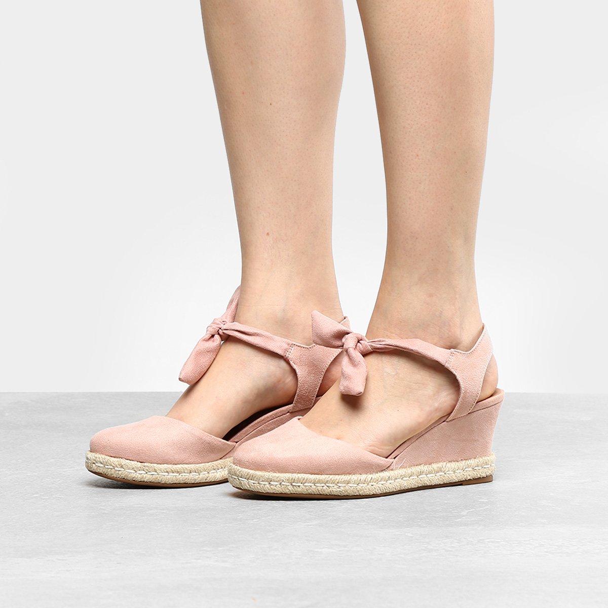 sandália anabela vizzano espadrille nó feminina