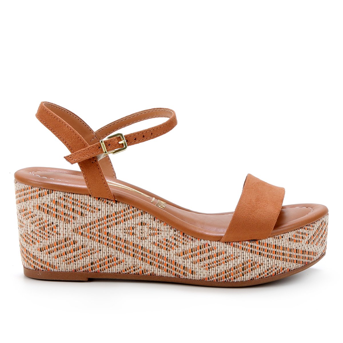 Sandália Anabela Vizzano Salto Médio Feminina - Caramelo Menor preço em Sandália Anabela Vizzano Salto Médio Feminina - Caramelo