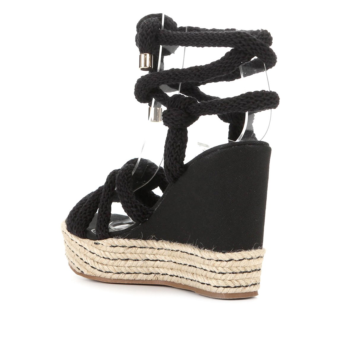 Sandália Anabela Zatz Amarração Feminina - Preto | Zattini