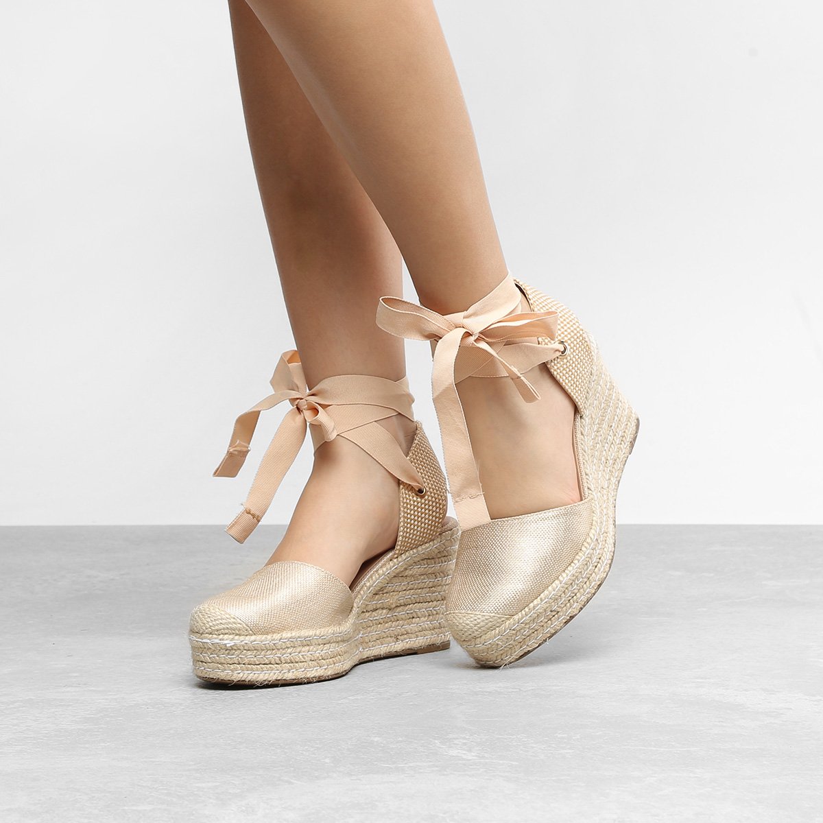 sandália zatz espadrille anabela