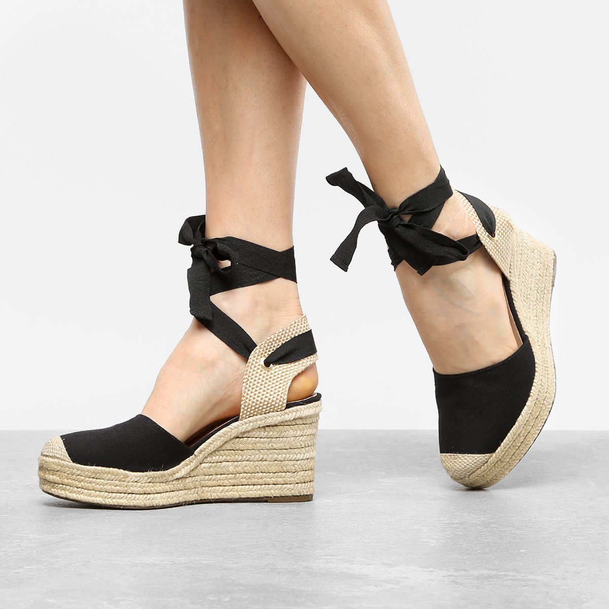 sandália zatz espadrille anabela