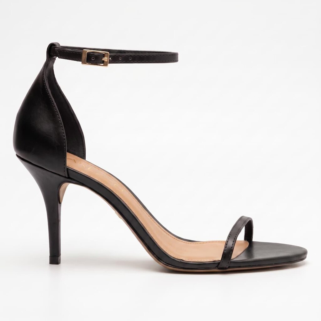 Sandália Arezzo Feminina Couro Tira Fina Salto Fino A0269507220001 Preto