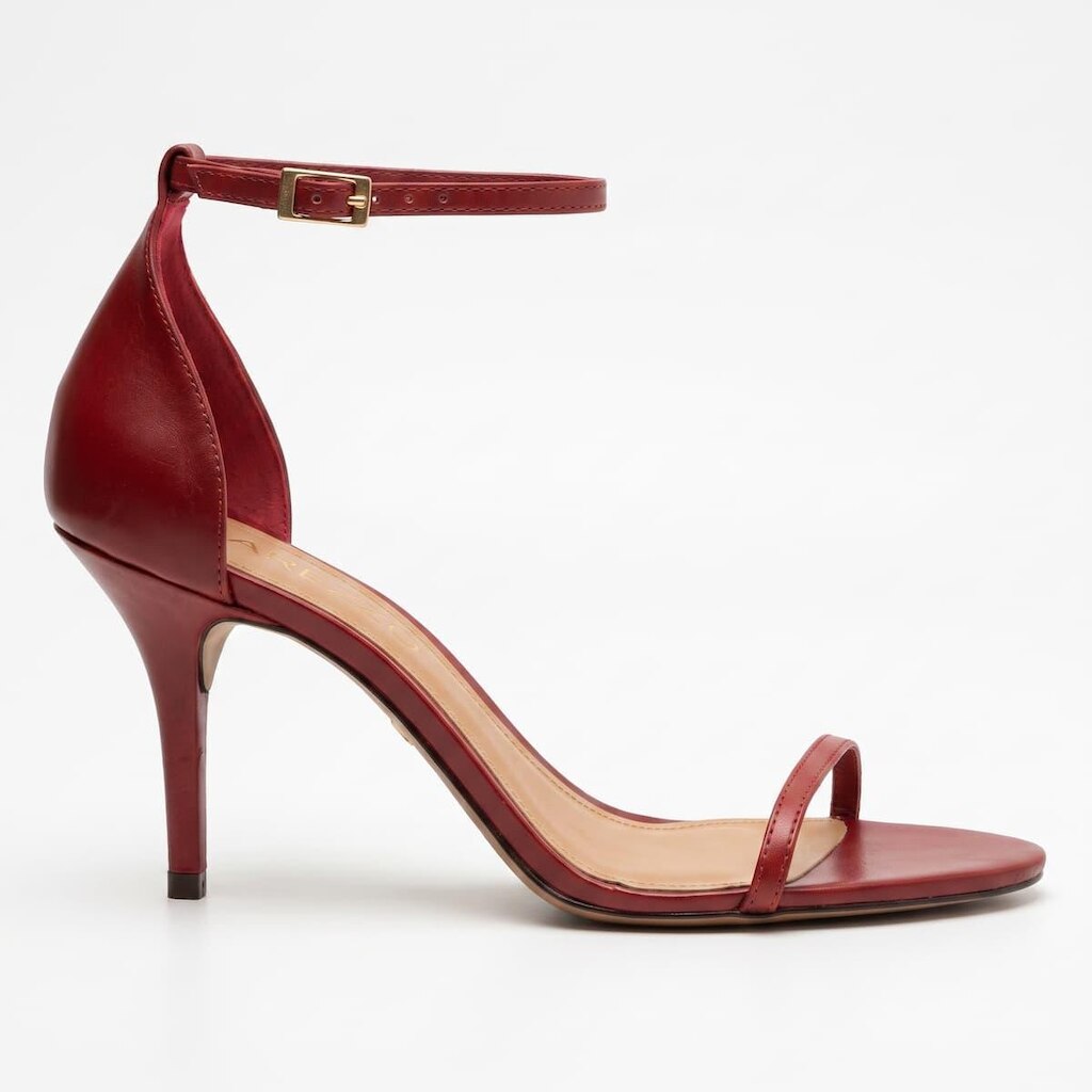 Sandália Arezzo Feminina Couro Tira Fina Salto Fino A0269507220003 Vermelho