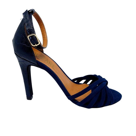Sandália Azul Marinho Salto Alto Zattini