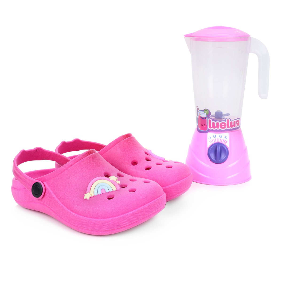 Sandália Babuche Infantil Luelua Arco-Íris + Liquidificador - Pink Menor preço em Sandália Babuche Infantil Luelua Arco-Íris + Liquidificador - Pink