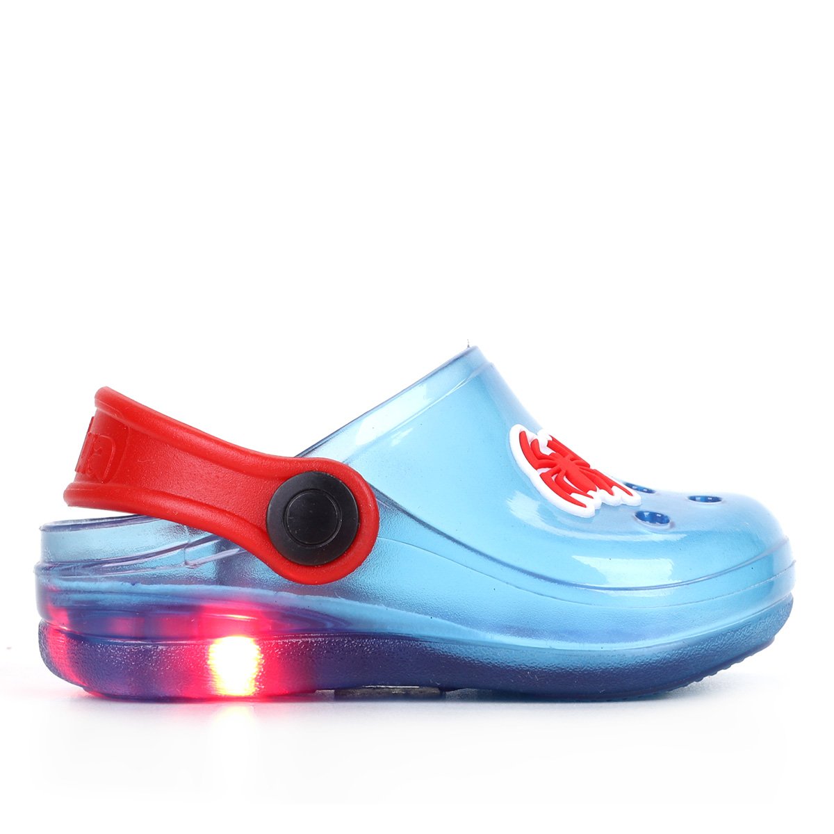Sandália Babuche Infantil Luelua Led Aranha - Azul+Vermelho Menor preço em Sandália Babuche Infantil Luelua Led Aranha - Azul+Vermelho
