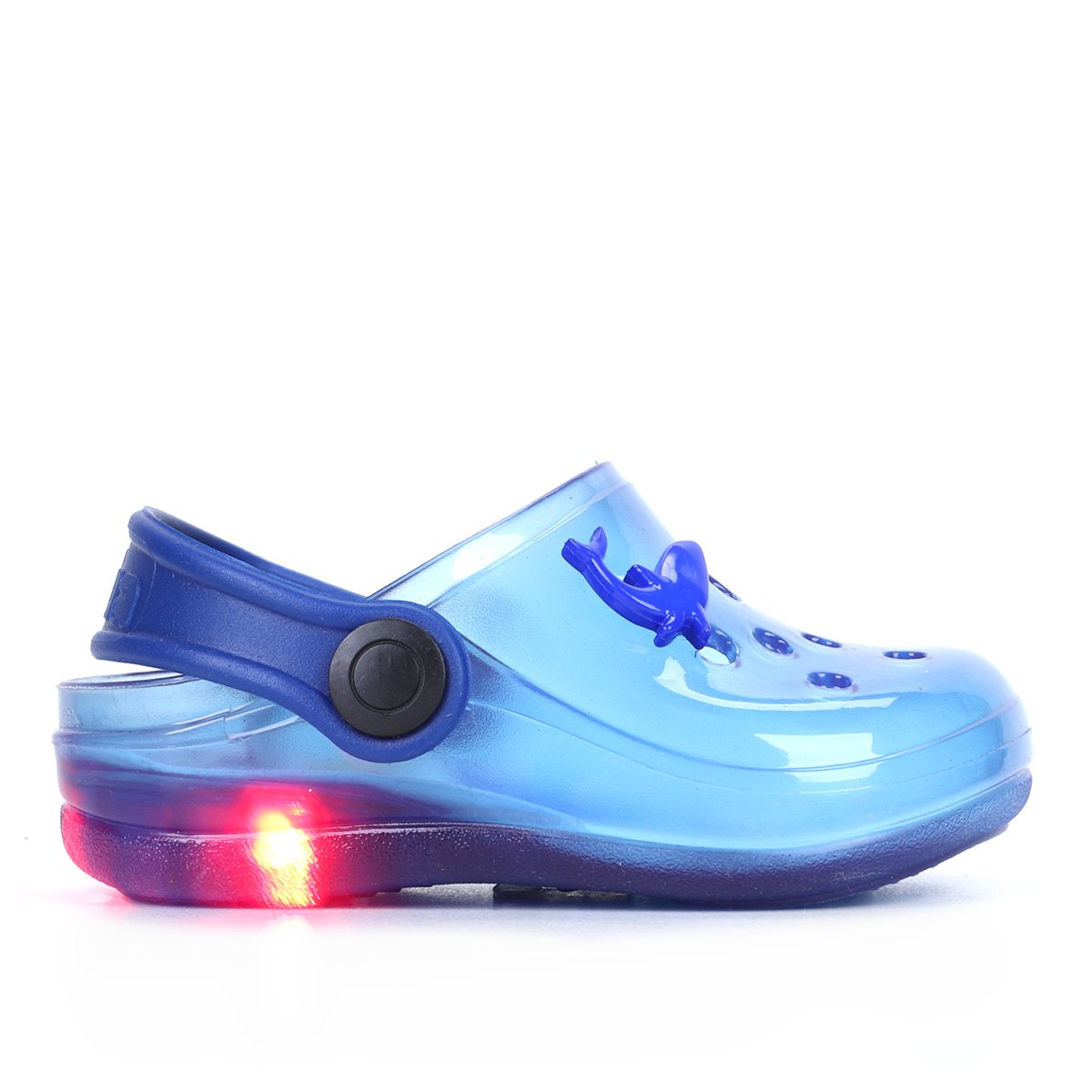 Sandália Babuche Infantil Luelua Led Tubarão Masculina - Azul Menor preço em Sandália Babuche Infantil Luelua Led Tubarão Masculina - Azul