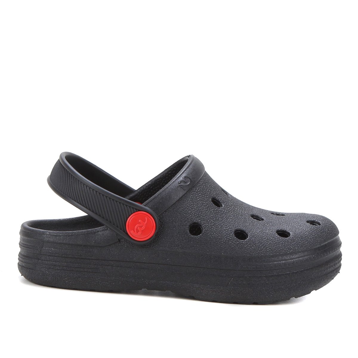 Sandália Babuche Infantil Mar E Cor Masculina - Preto+Vermelho Menor preço em Sandália Babuche Infantil Mar E Cor Masculina - Preto+Vermelho