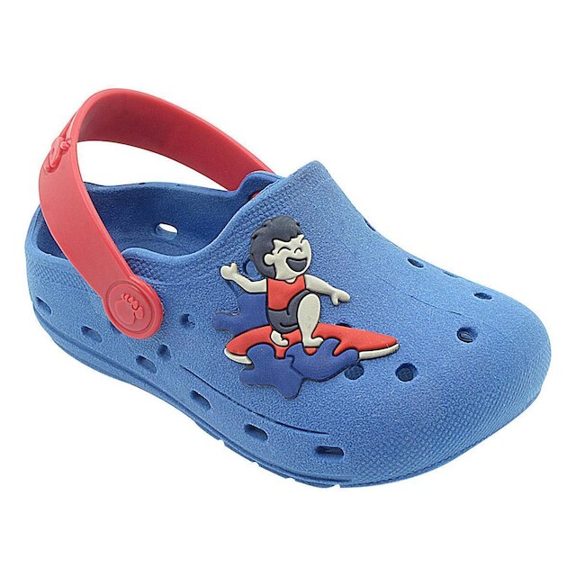 Sandália Babuche Infantil Masculino Pé com Pé Azul Menino
