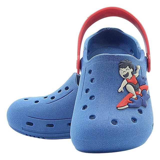 Sandália Babuche Infantil Masculino Pé com Pé Azul Menino