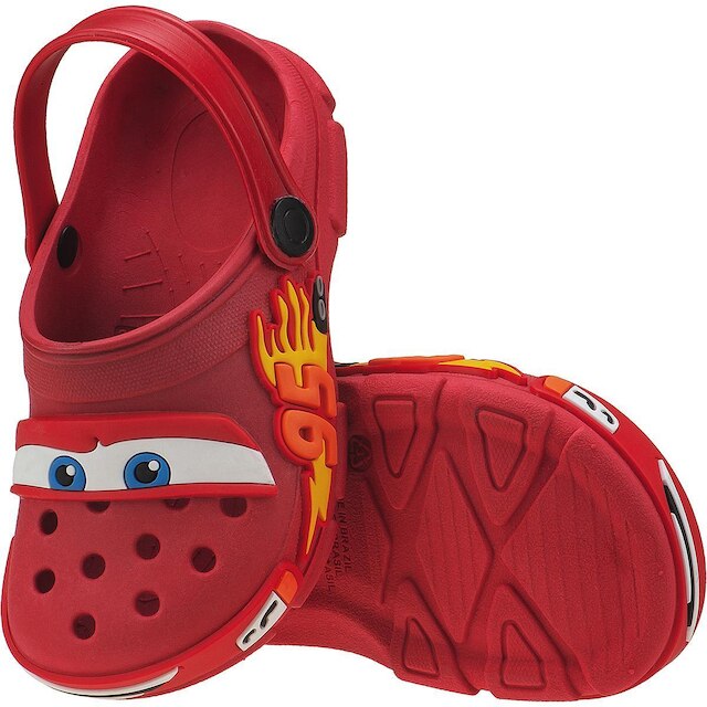 Sandália Babuche Infantil Menino Carros Vermelho Kidstep