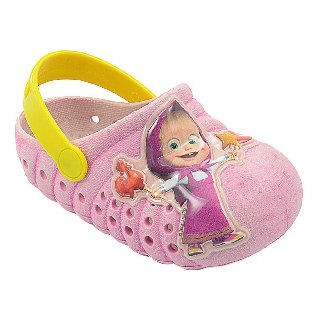 Sandália Babuche Pé com Pé Infantil Feminina Masha e o Urso Rosa Menina