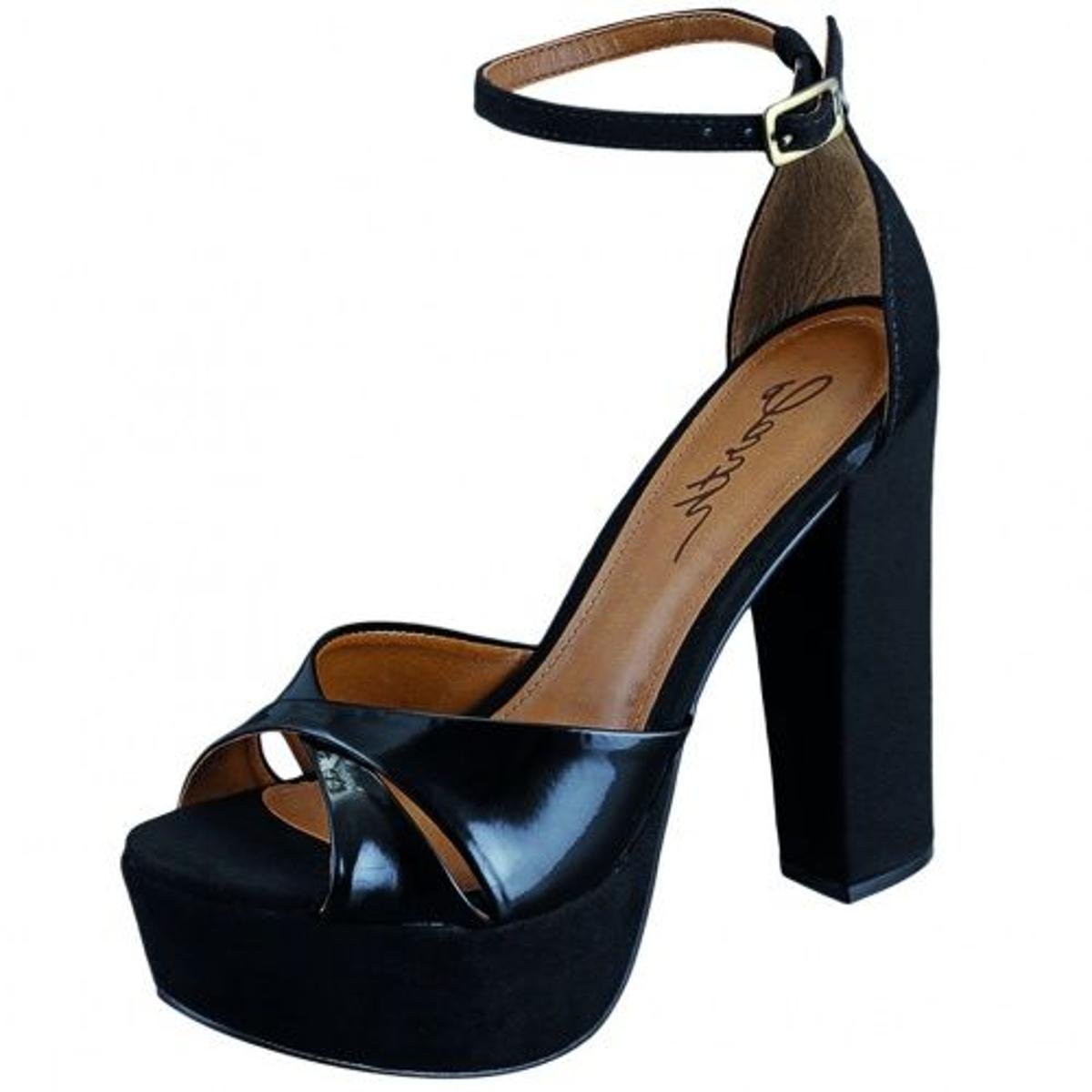 Sandália Barth Shoes Lauper Salto Grosso Feminina - Preto | Zattini
