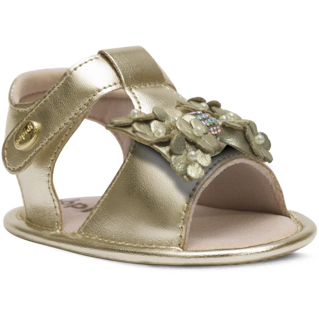 Sandalia Bebe Infantil Nº 13 Ao 18 Sapatinho Laço Flor 01.39