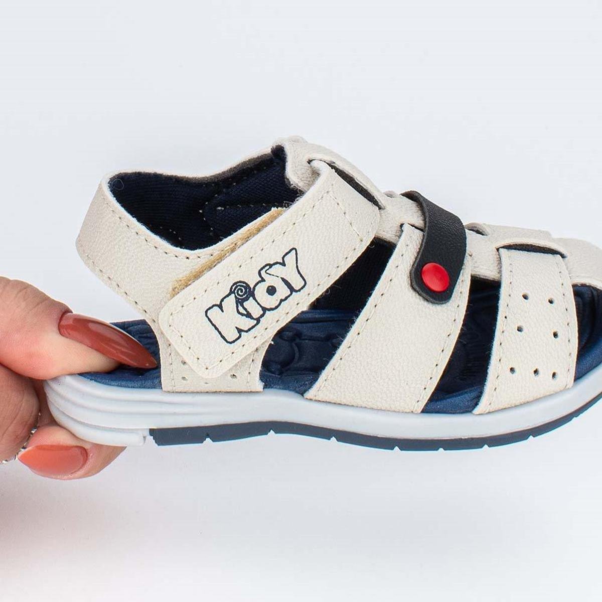 Sandália Bebê Menino Kidy Equilíbrio Marrom Bico Zattini