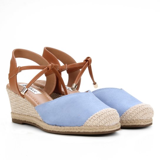 Sandália Bebecê Espadrille Fechada Feminina - Azul Claro