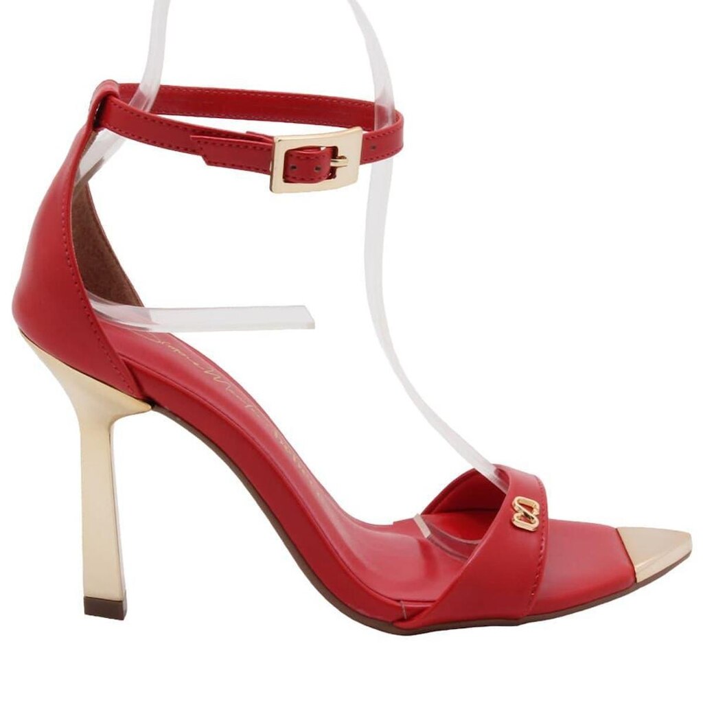 Sandália Bebece Napa Salto Fino Espelhado Bico Folha Feminino T8653-206